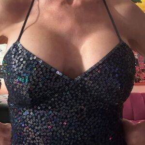 CLOSING MY CLOSET SALE!! Betsey Johnson Black Label Navy Blue Sequin Dress